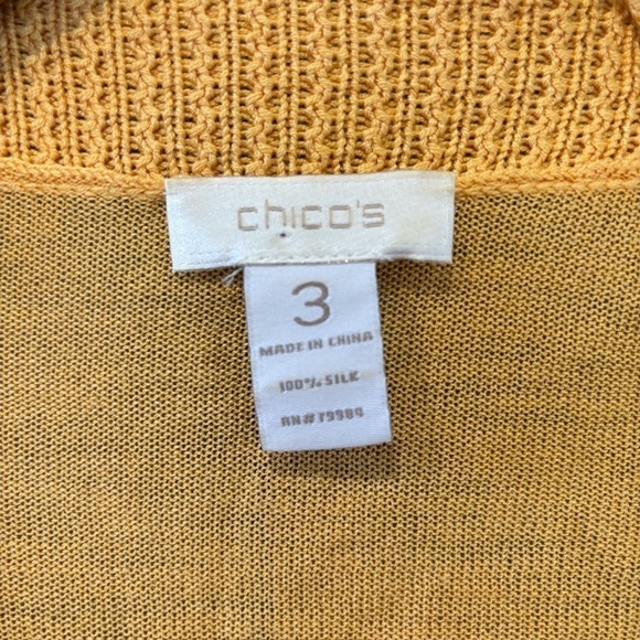 Chicos Size 3 (XL) Silk Sweater Cardigan Shrug Open Front - Picture 4 of 9